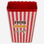 Herevin 1.3 Litre Red Popcorn Box - Classic Striped Theater-Style BPA-Free Polypropylene (PP) Snack Container for Popcorn, Nachos, Chips & Munchies