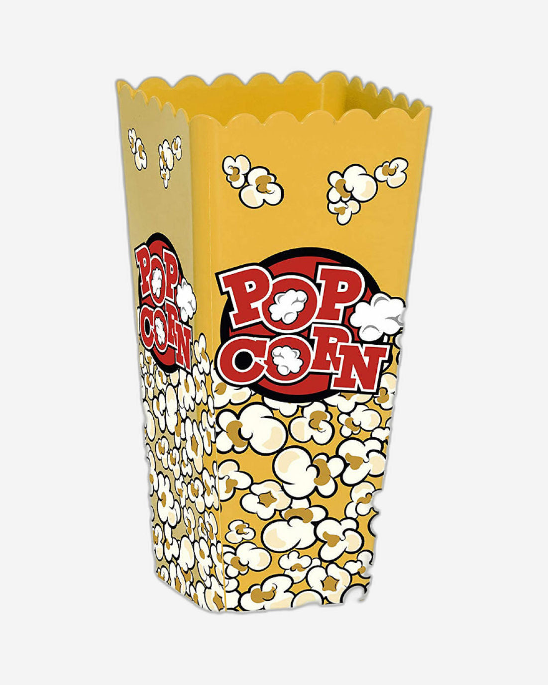 Herevin 1.3 Litre Yellow Popcorn Box - Classic Striped BPA-Free Polypropylene (PP) Reusable Snack Container for Popcorn, Chips, Nachos & Munchies