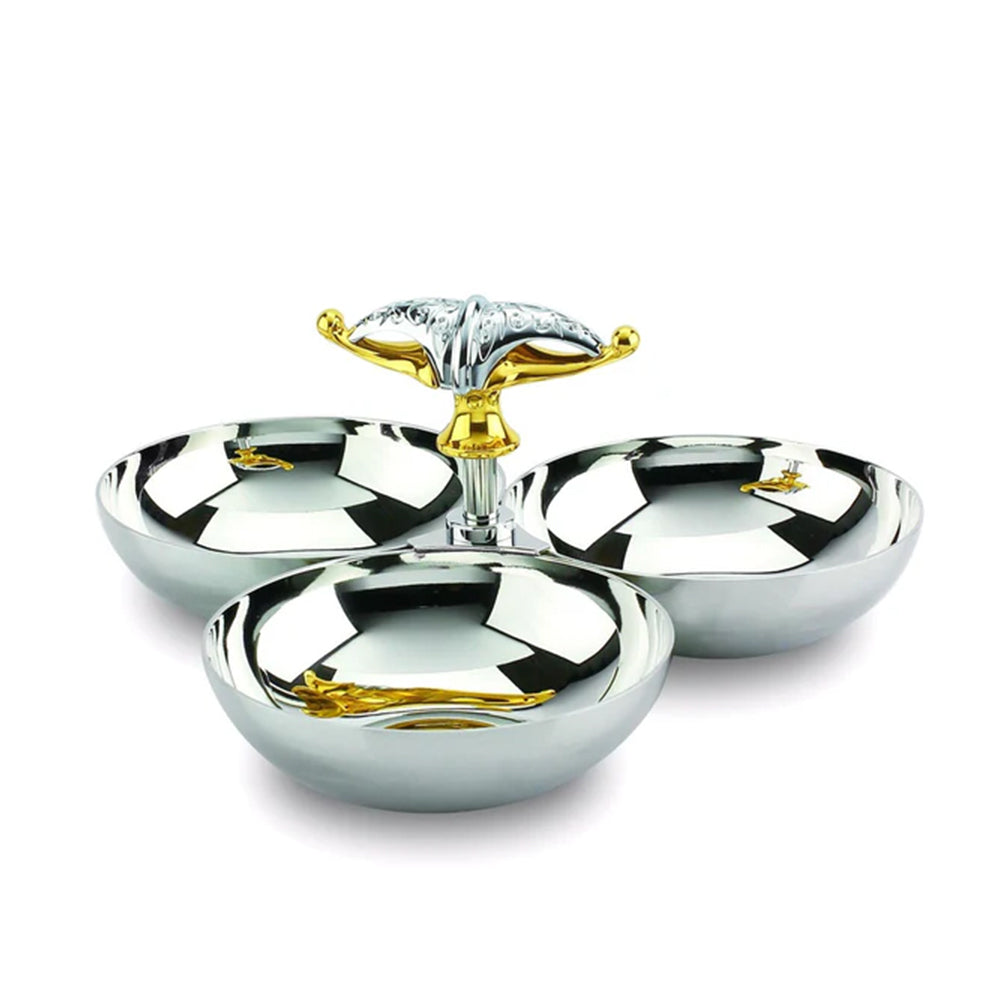 Regent MALAIKA GOLD 3 COMPRTMENT SNACK BOWL