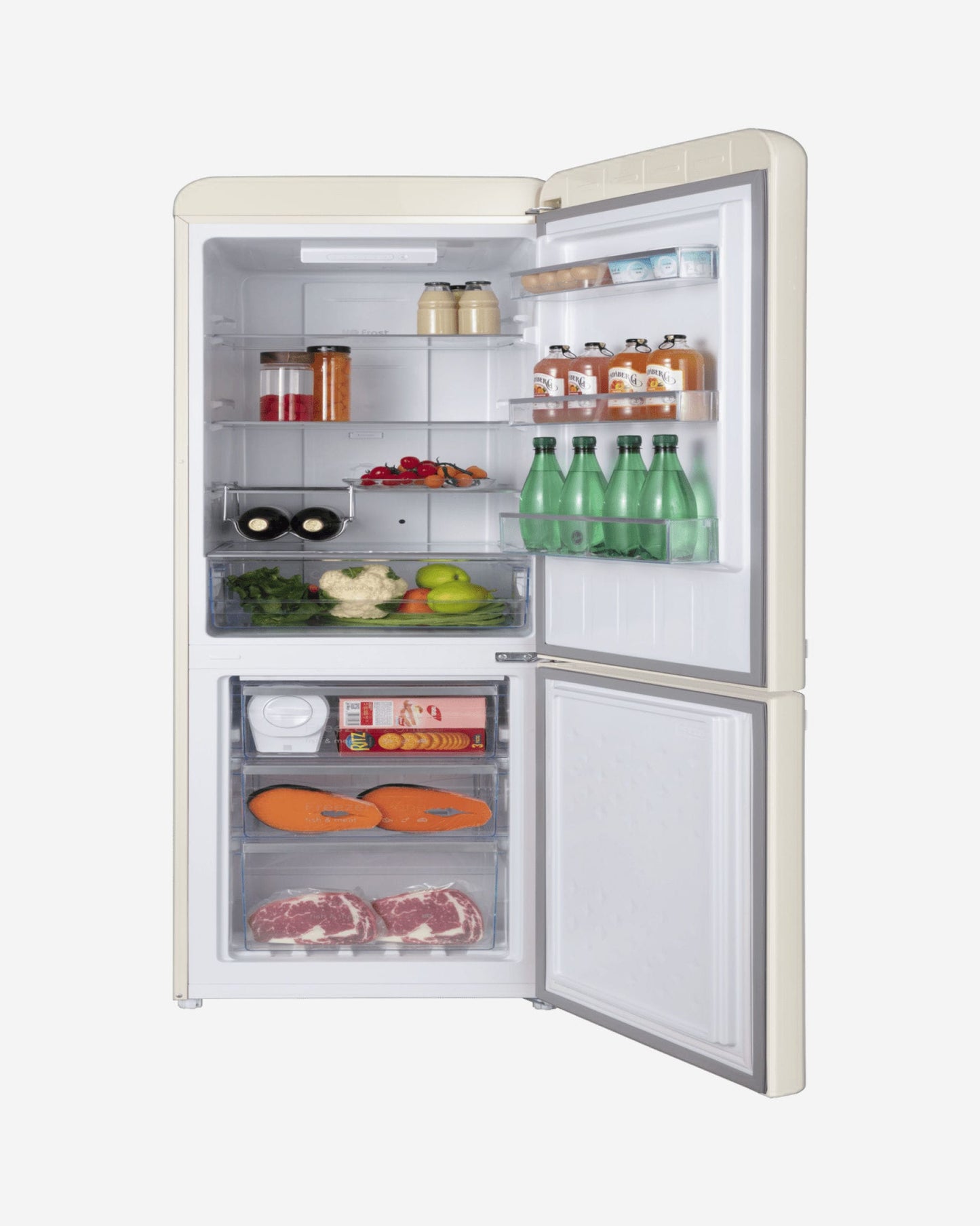 Hoover 300L Retro Style Bottom Mount Frost Free Refrigerator