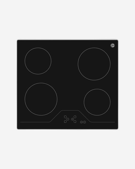 Hoover 60cm Built-In Ceramic Hob with 4 Cooking Zones and Slider Touch Control, Easy Cleaning, Ideal for Large Pots & Pans, Child Lock,Made in Turkey, 1 Year Warranty - HEH-V64C-GBI