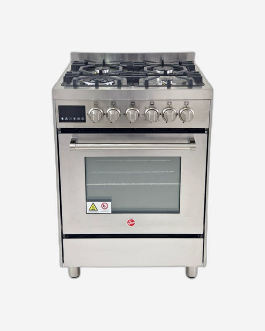 Hoover 60X60 4 Gas Burner Full Gas Cooker With 2 Fan- Silver