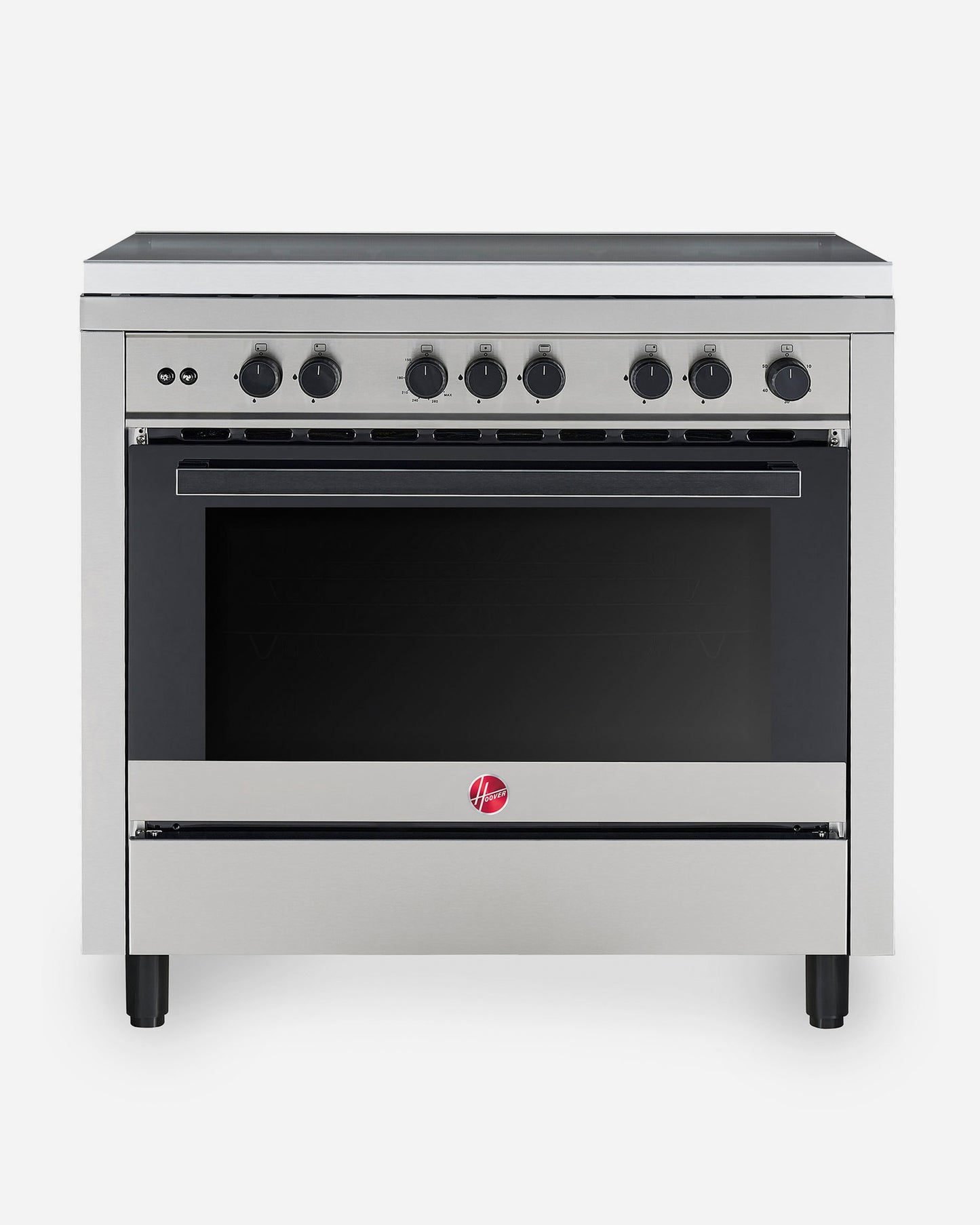 HOOVER 90X60 5 BURNER FULL GAS COOKER STAINLESS STEEL