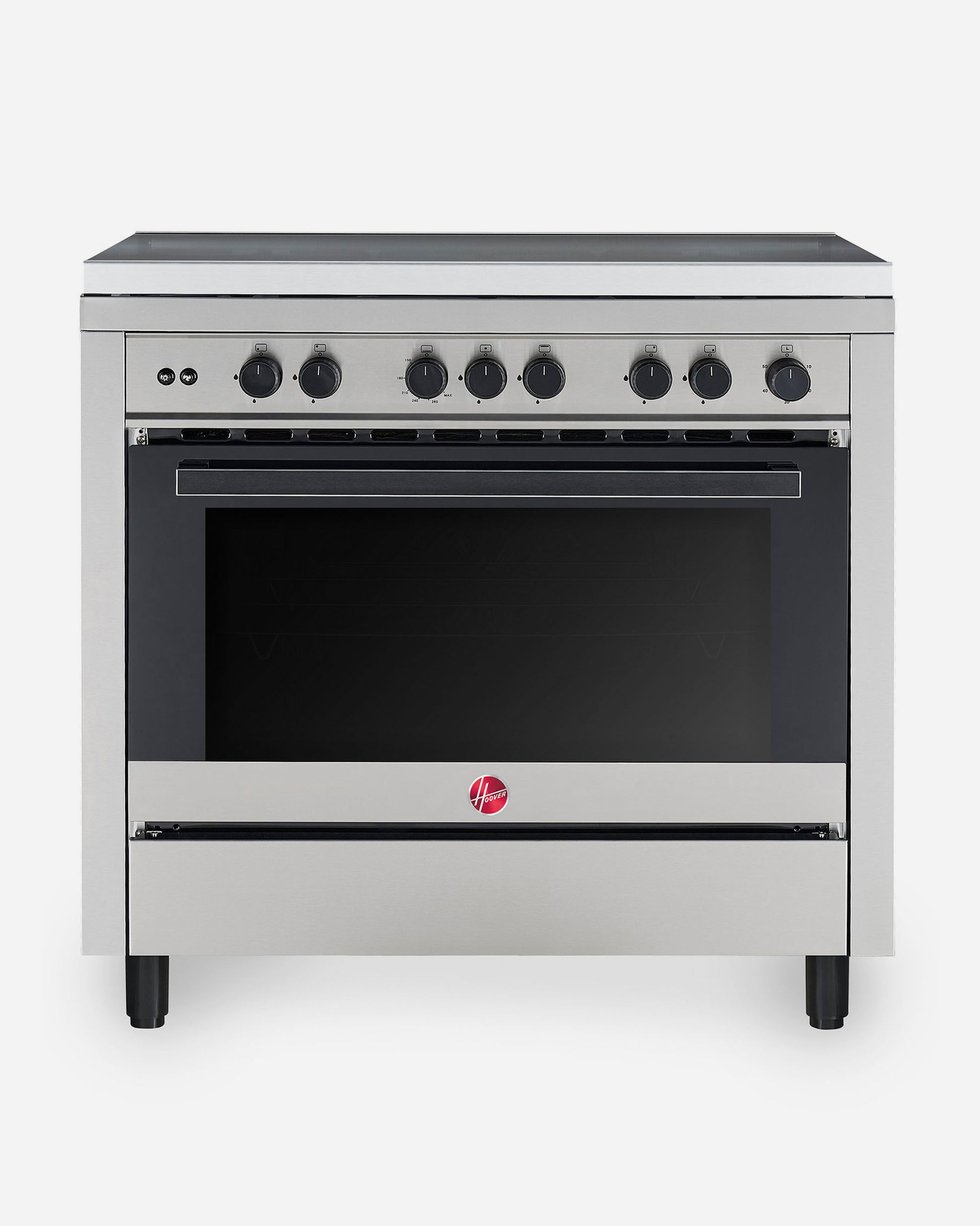 HOOVER 90X60 5 BURNER FULL GAS COOKER STAINLESS STEEL