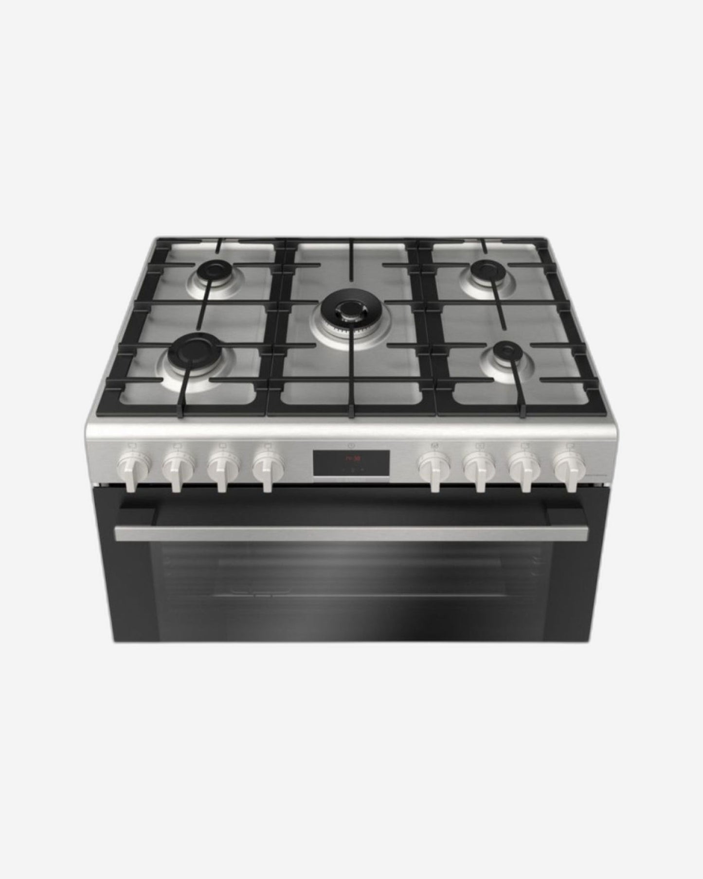 Bosch Series 6, 5 Burner Gas Range Cooker, 125L Catalytic Oven, Rotisserie & Burners - HGP3ISW50M Stainless Steel