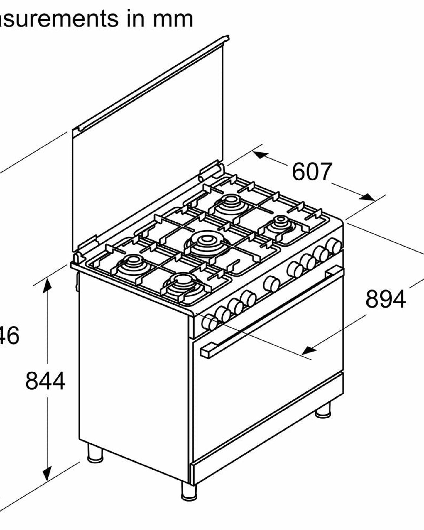 Bosch 90cm Freestanding Gas Cooker