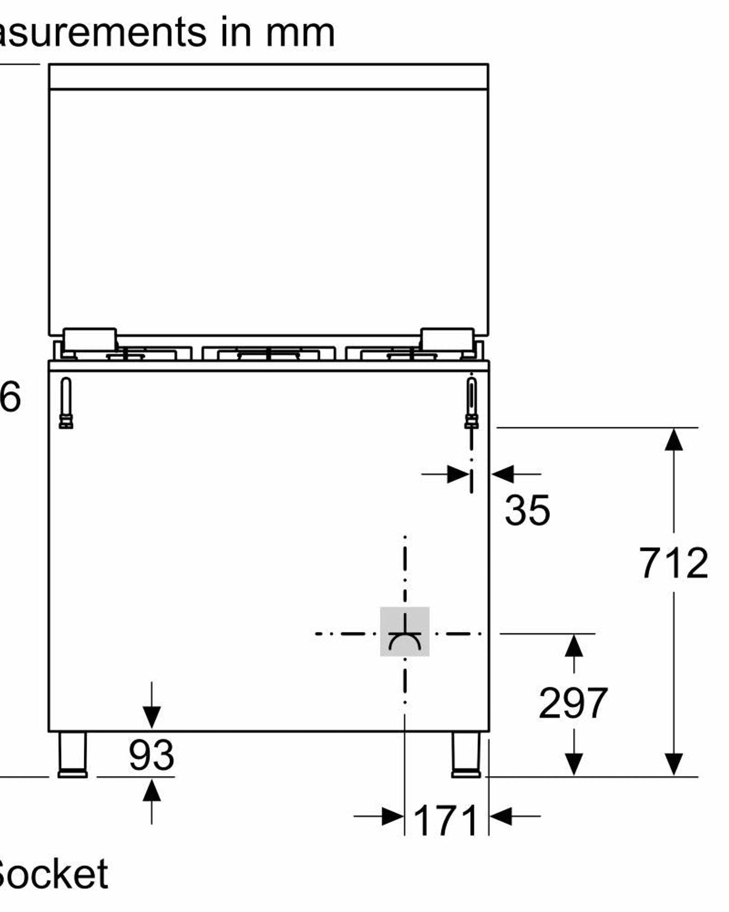 Bosch Series 6 Gas Range Cooker