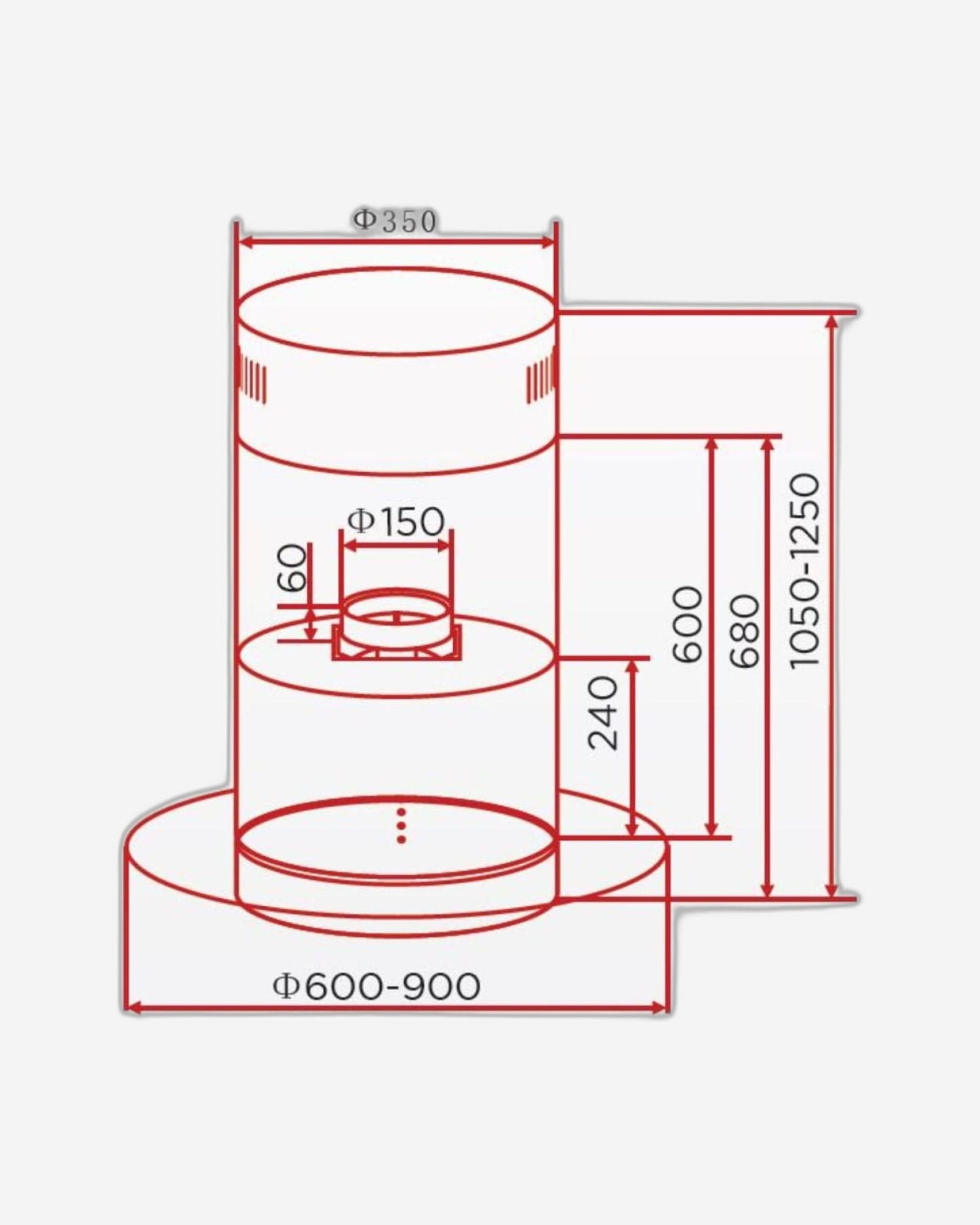 Hoover 90cm Built-In Island Hood