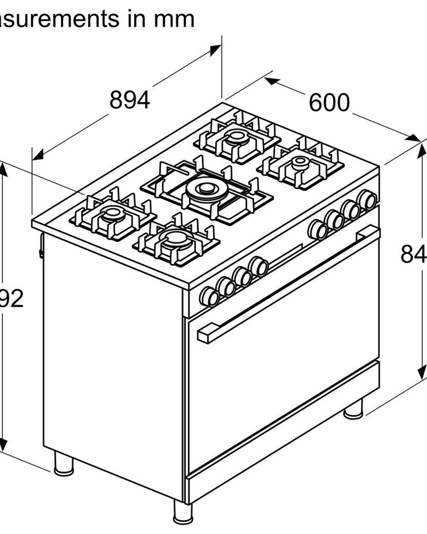 Bosch 90x60cm Series 8 Gas Range Cooker