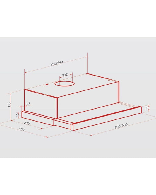 Hoover Built-In Telescopic Sliding Hood 90cm