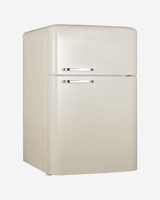 Hoover 326L Top Mount Retro Style Refrigerator, Total No Frost Design, Fresh Room, Humidity Control, Metal Texture Handle, Bottle Rack, 1 Year Warranty, Cream - HTR-M326-RC