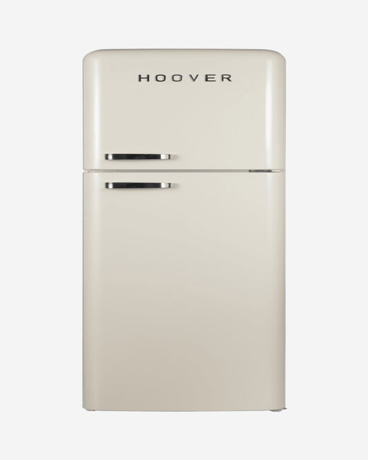 Hoover 326L Top Mount Retro Style Refrigerator, Total No Frost Design, Fresh Room, Humidity Control, Metal Texture Handle, Bottle Rack, 1 Year Warranty, Cream - HTR-M326-RC
