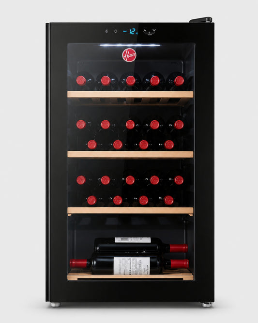 Hoover Beverage Cooler 34 Bottles Capacity External LED Touch Control Wooden Racks  HWC-H34-B (ESMA Certified)
