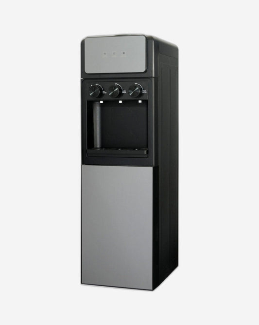 Hoover 3 Tap Top Loading Water Dispenser With Cabinet, 3 Water Spouts for Hot, Cold, Child Safety Lock, Knob Control, Stretched Stainless Cold Tank, 1 Year Warranty,Silver Grey - HWD-SC-02S