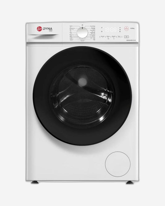 Hoover 8Kg Freestanding Front Load Washing Machine, Inverter Motor, 1200 RPM, 15 Programs, Knob & Touch Control Panel, 1 Year Manufacturer & 10-Year Warranty on Inverter Motor White - HWM-M812-W