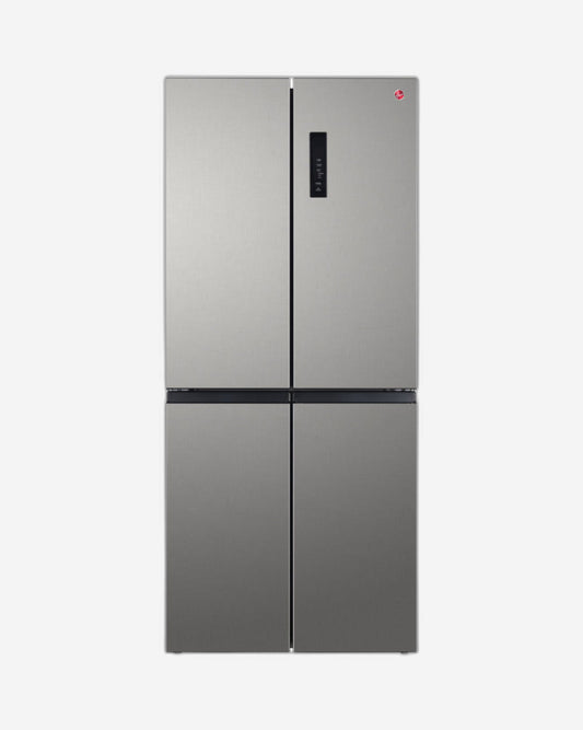 Hoover 540 Liters Cross Door Refrigerator, 4 Doors Dual Inverter Fridge & Freezer, Metal Cooling Technology,Multi Air Flow, LED Lights, Crisper with Humidity Control, Steel Finish, HXD-M540-S