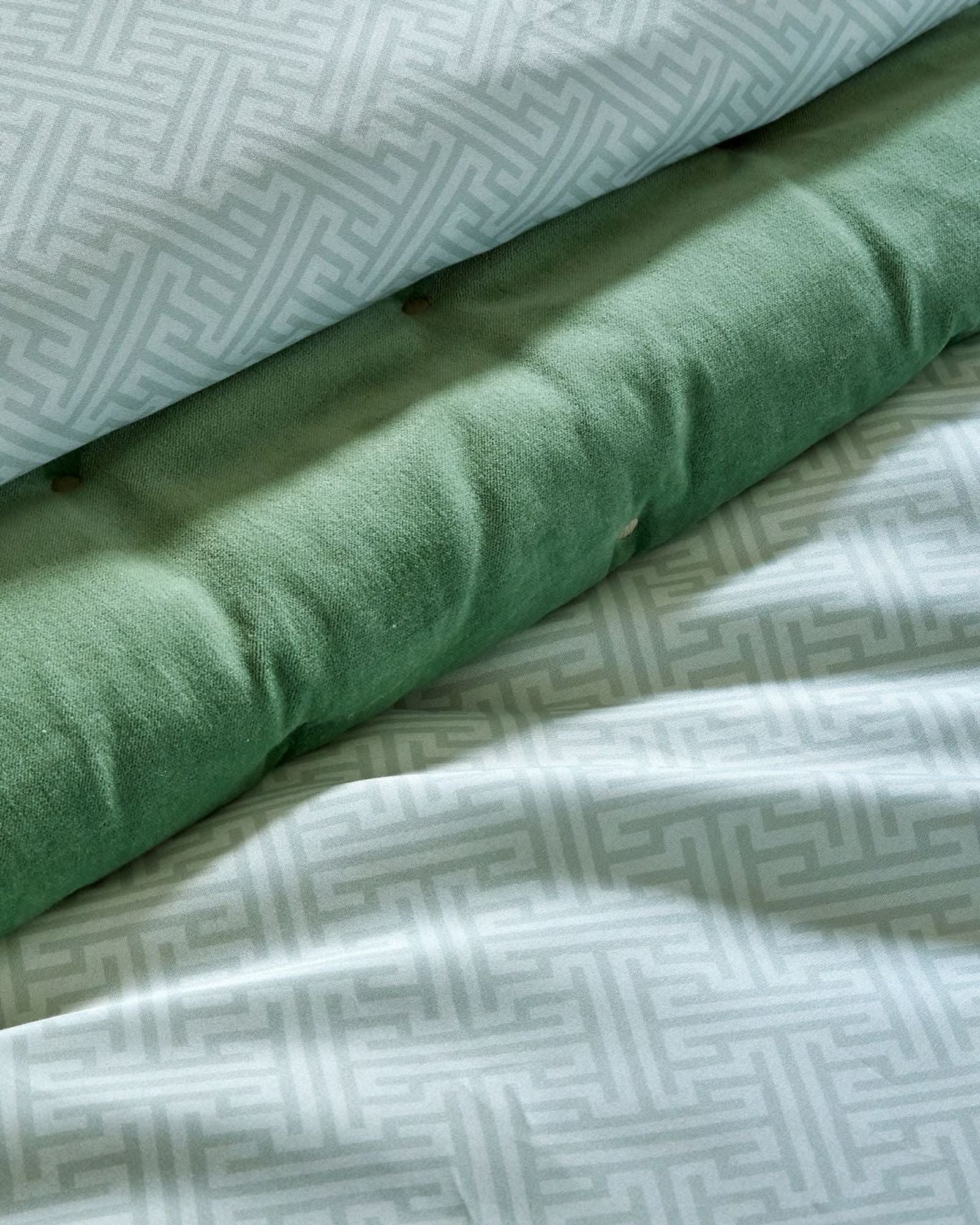 Christy "Hampton Geo" Duvet Cover Sets in Jade