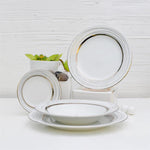 Dankotuwa Dinner Set 24Pc White Silver Helen