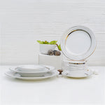 Dankotuwa Dinner Set 24Pc White Silver Helen