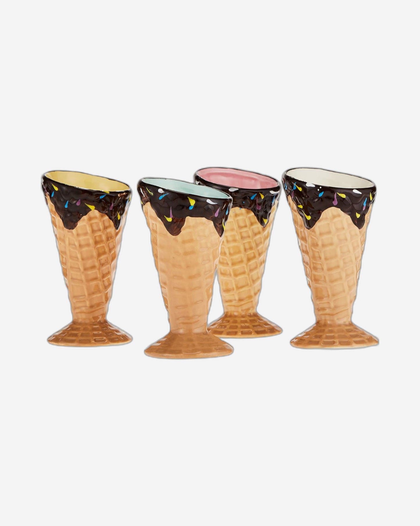 Shallow Dessert Cup Ice Cream Cone-Shaped, 4-Piece Set – Elegant Serving Cups for Ice Cream, Sorbet, and Desserts