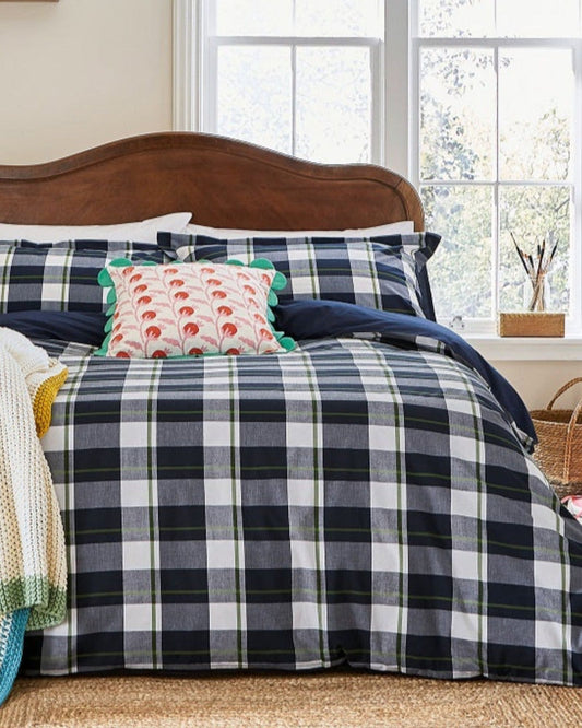 Joules "Daylesford Check" Duvet Cover Set in French Navy