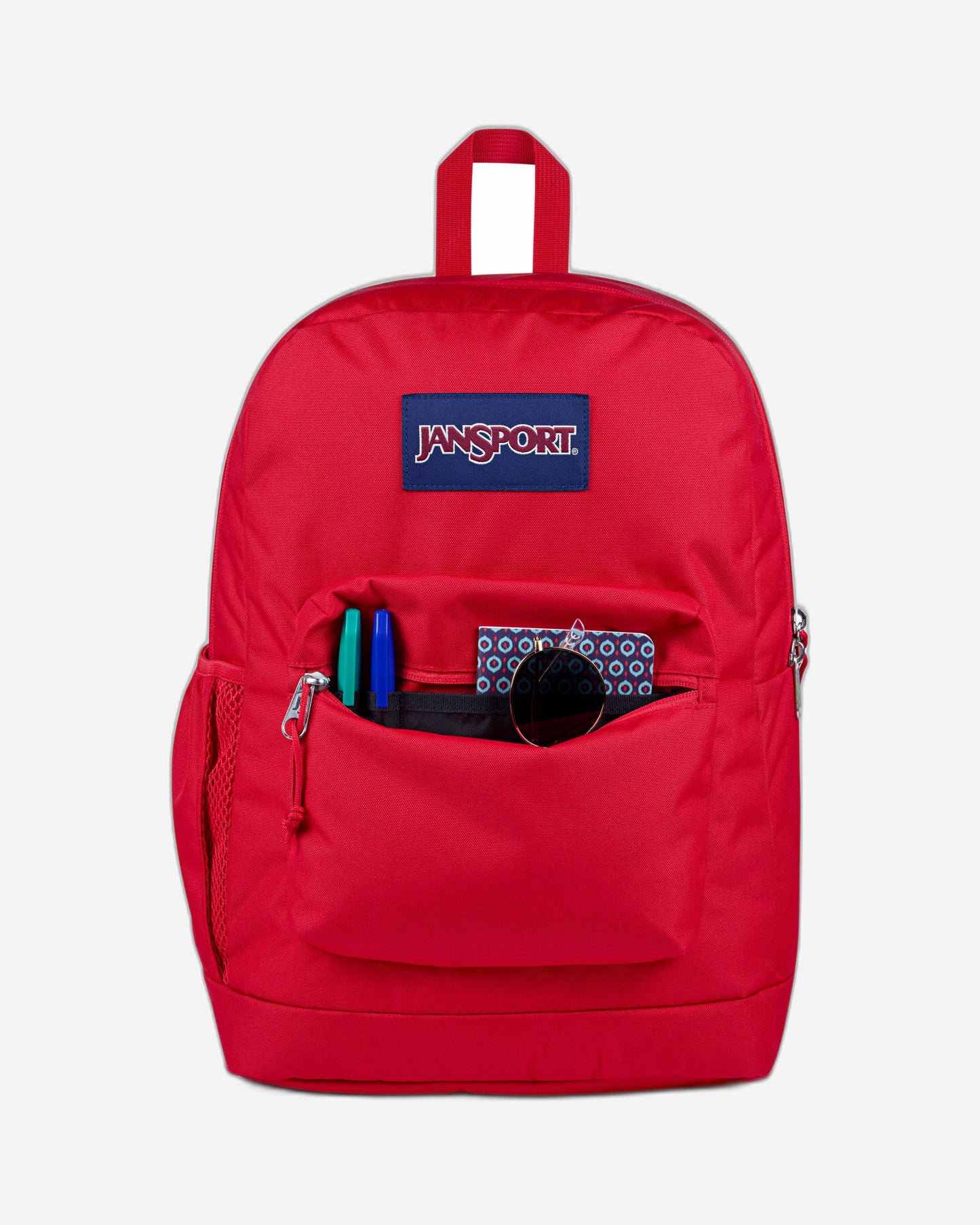 JanSport Cross Town Plus Medium laptop Red Tape Backpack