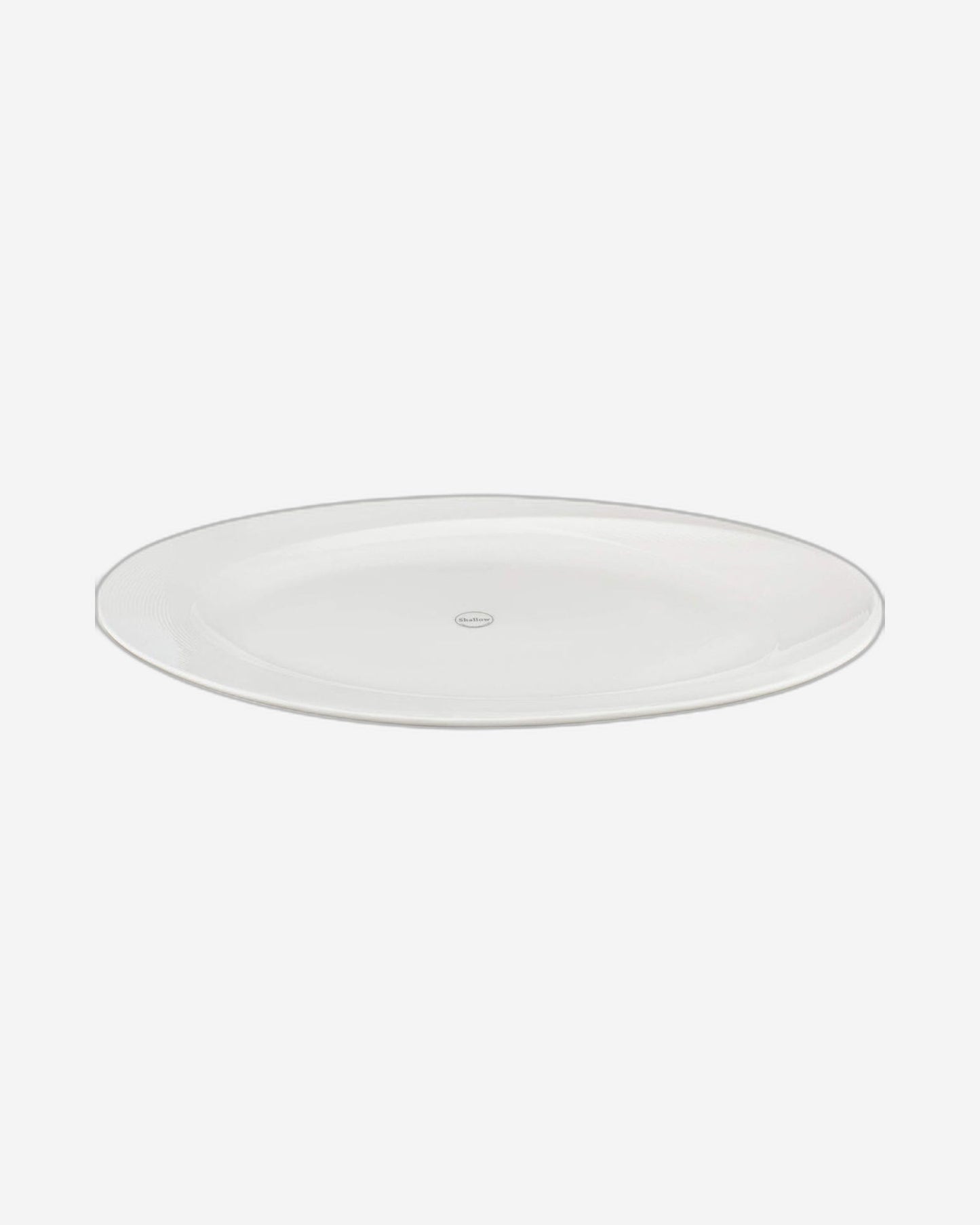Shallow Bone China Tiffany Oval Plate, White, 14 Inches – Elegant Serving Plate for Dining & Special Occasions