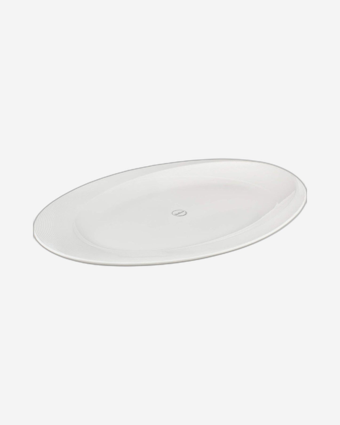 Shallow Bone China Tiffany Oval Plate, White, 14 Inches – Elegant Serving Plate for Dining & Special Occasions