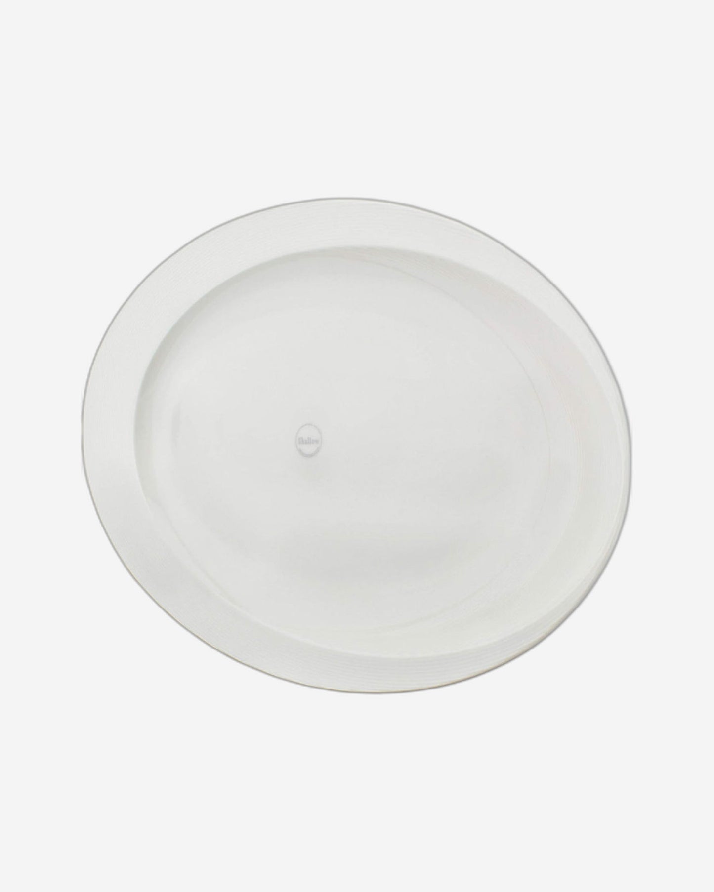 Shallow Bone China Tiffany Oval Plate, White, 14 Inches – Elegant Serving Plate for Dining & Special Occasions