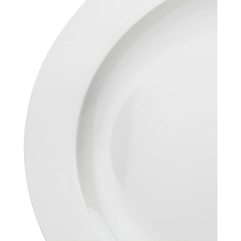 Shallow Bone China Tiffany Oval Plate, White, 14 Inches – Elegant Serving Plate for Dining & Special Occasions