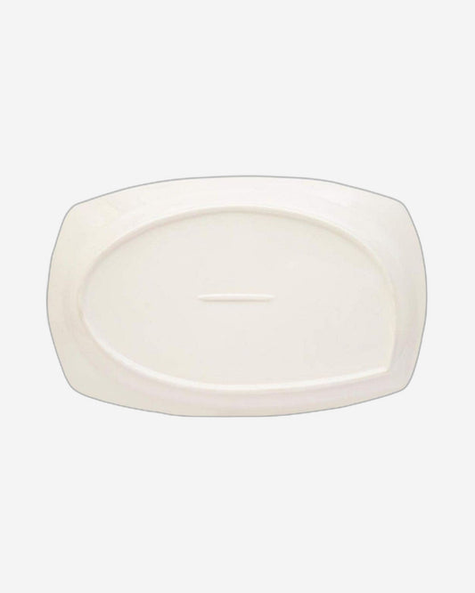 Shallow Bone China Nevel Platter, White, 14.5 Inch – Elegant Ceramic Platter for Serving Food & Appetizers