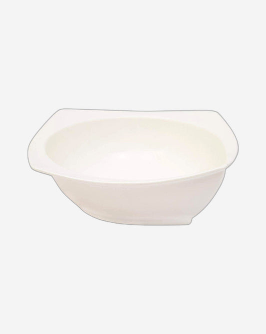 Shallow Nevel Bowl, White, 9.25 Inch – Elegant Bone China Serving Bowl for Everyday Use