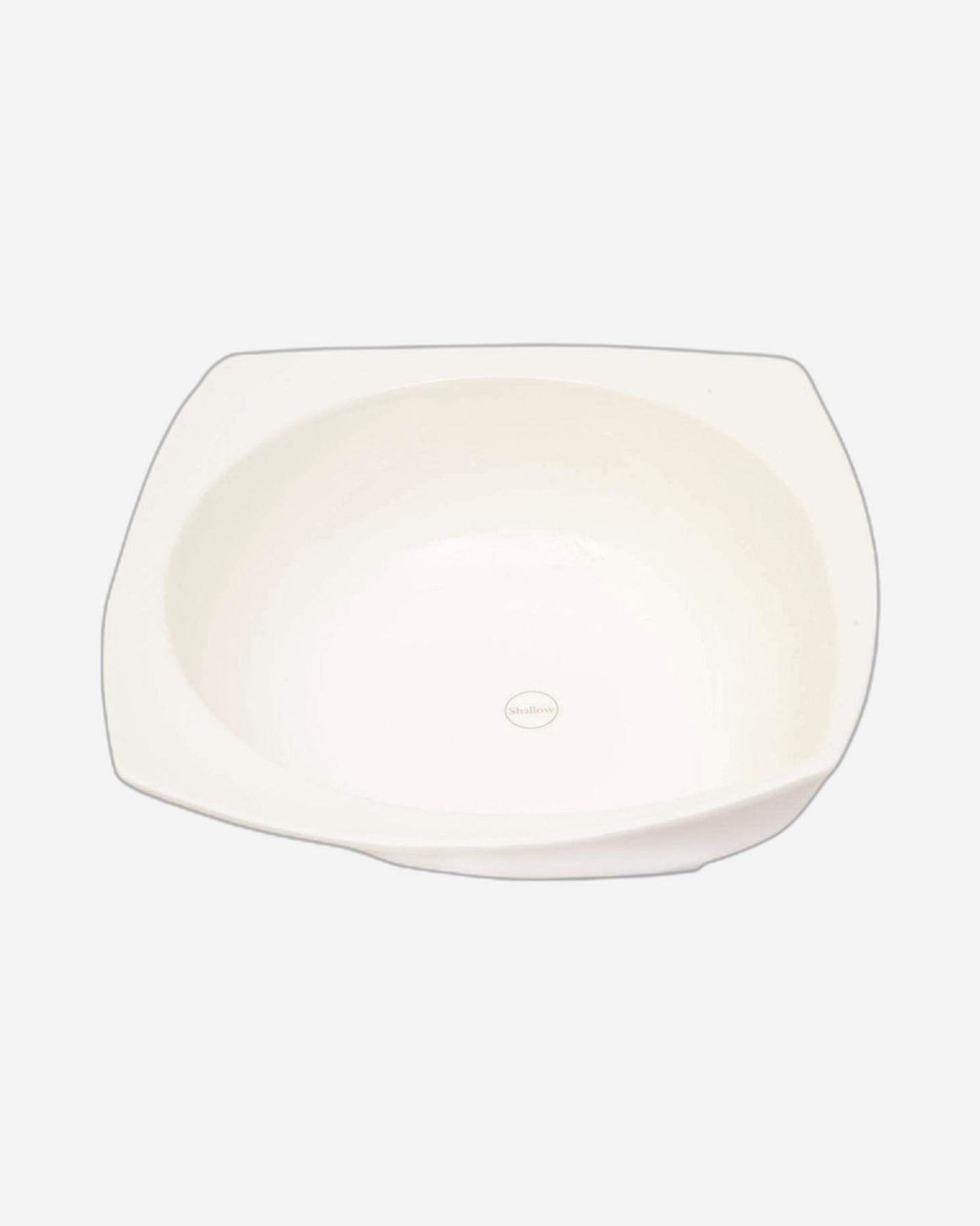 Shallow Nevel Bowl, White, 9.25 Inch – Elegant Bone China Serving Bowl for Everyday Use