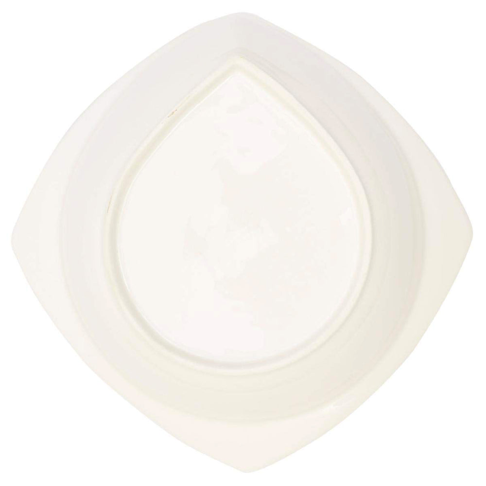 Shallow Nevel Bowl, White, 9.25 Inch – Elegant Bone China Serving Bowl for Everyday Use