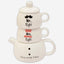 Shallow 2-Piece Mr. & Mrs. Tea Pot Mugs and Lid Set with Tea for Two Pot, Multi-Colour, Bone China – Elegant Tea Set for Couples