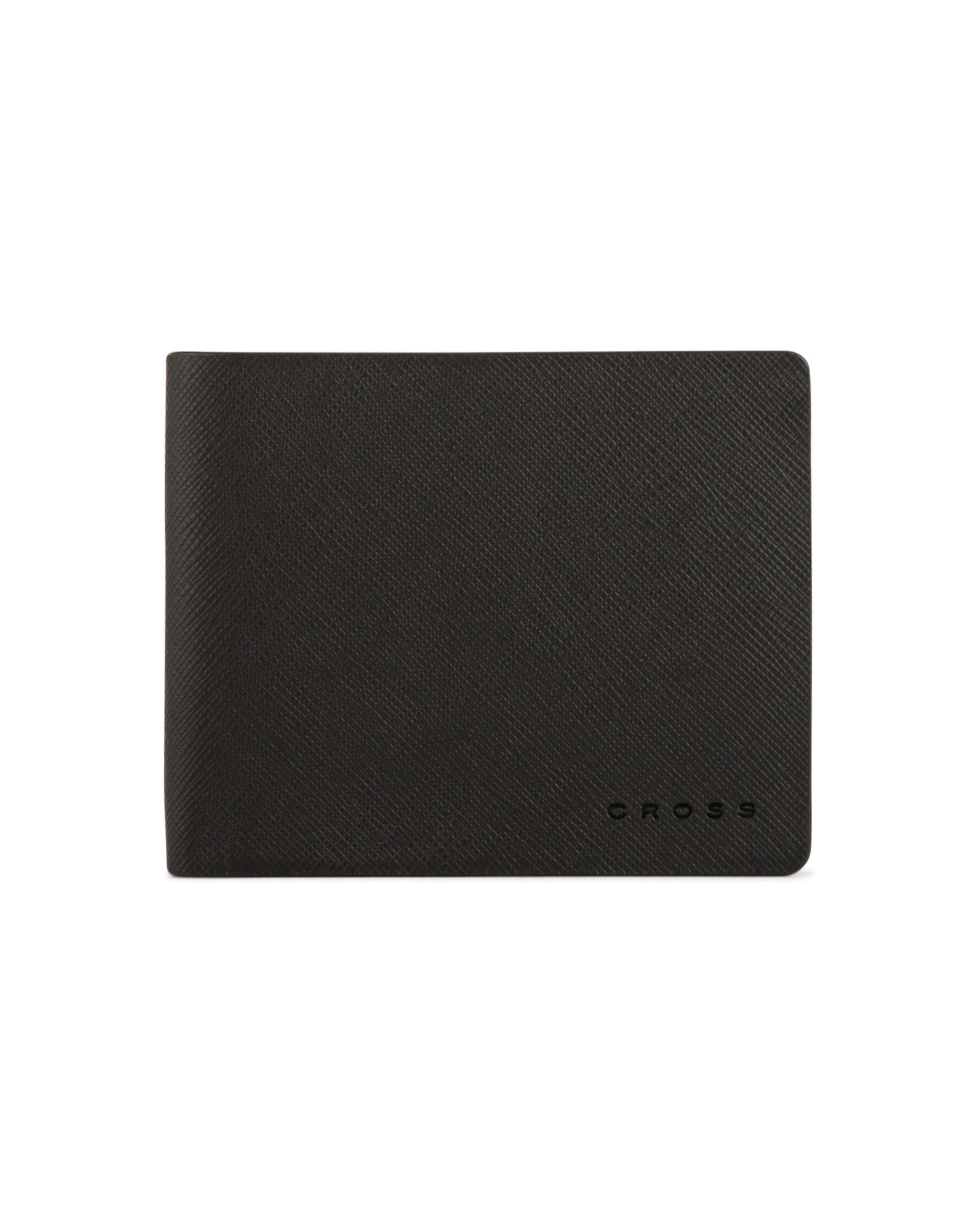 CROSS Saffiano Leather 4CC Bifold Wallet with Coin Pocket - Black