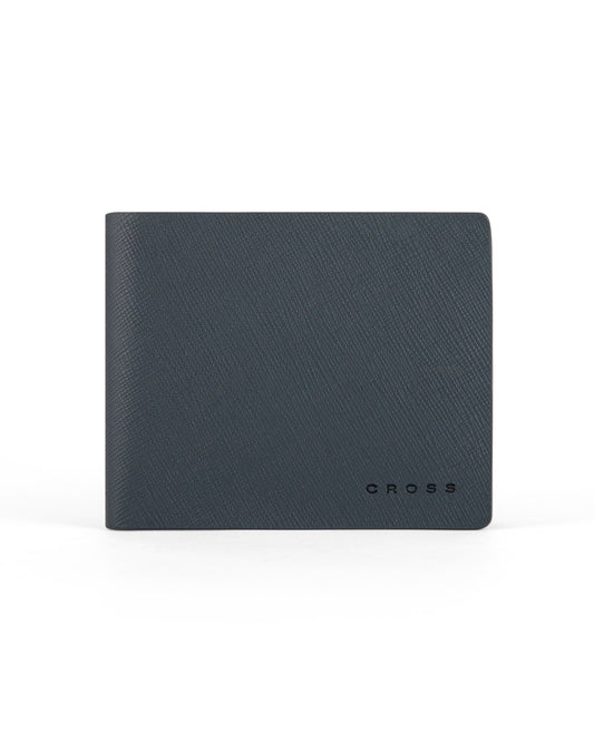 CROSS Saffiano Leather 8CC Slim Bifold Wallet - Navy Blue