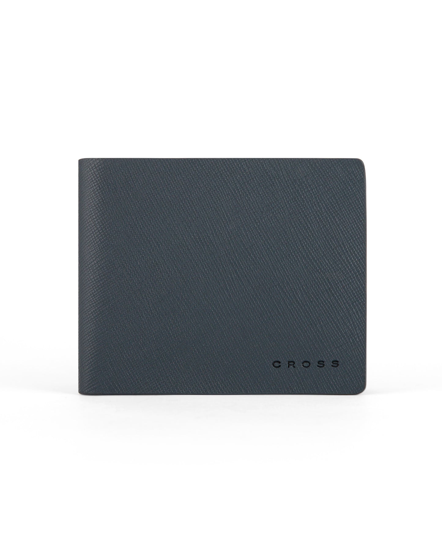 CROSS Saffiano Leather 4CC Bifold Wallet with Coin Pocket - Navy Blue
