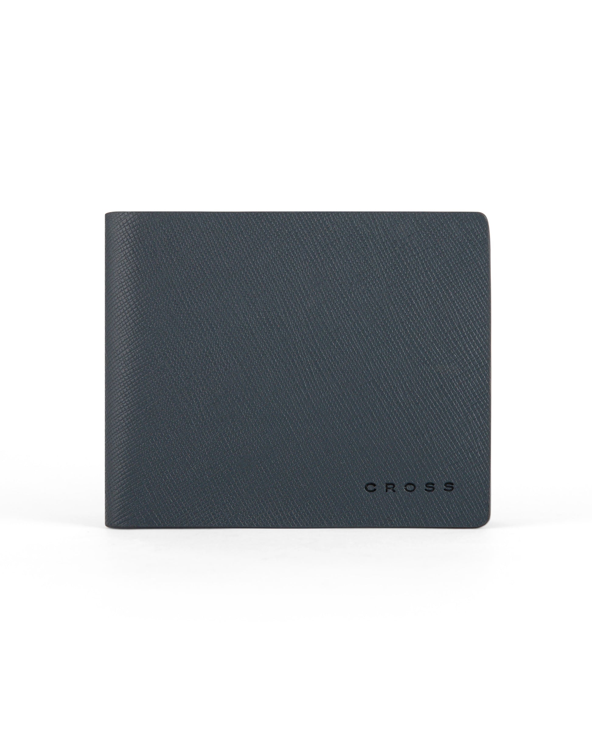 CROSS Saffiano Leather 4CC Bifold Wallet with Coin Pocket - Navy Blue
