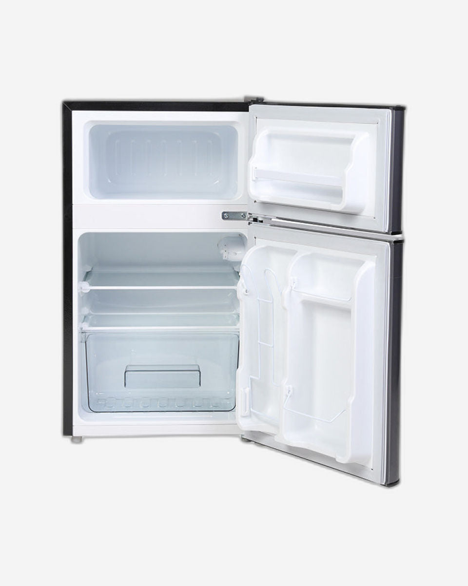 Hoover Top Mount Refrigerator - Light Retro Style, 121L Gross Capacity, Defrost, Mechanical Control, Interior Light, Silver - HTR-K121-S