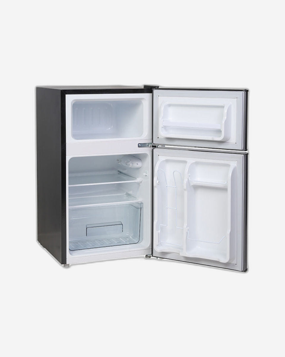 Hoover Top Mount Refrigerator - Light Retro Style, 121L Gross Capacity, Defrost, Mechanical Control, Interior Light, Silver - HTR-K121-S