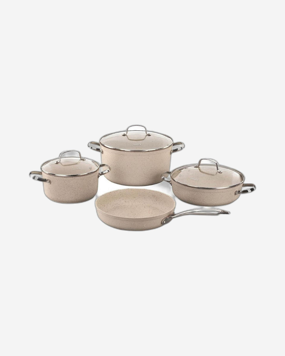 Induction Base Base Design Korkmaz Granita Forged Aluminium 7 Pcs. Induction Base Cookware Set
