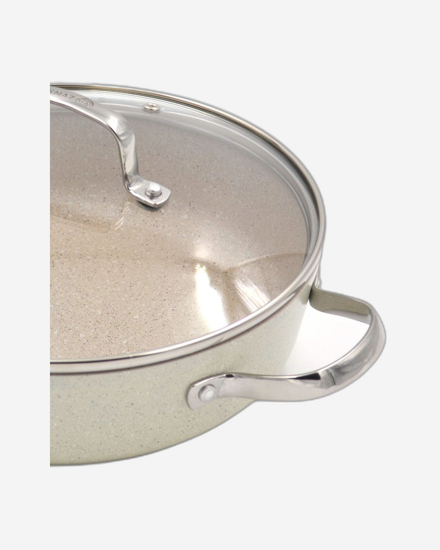 Korkmaz Granita Forged Aluminium Low Stainless Steel Casserole Pot