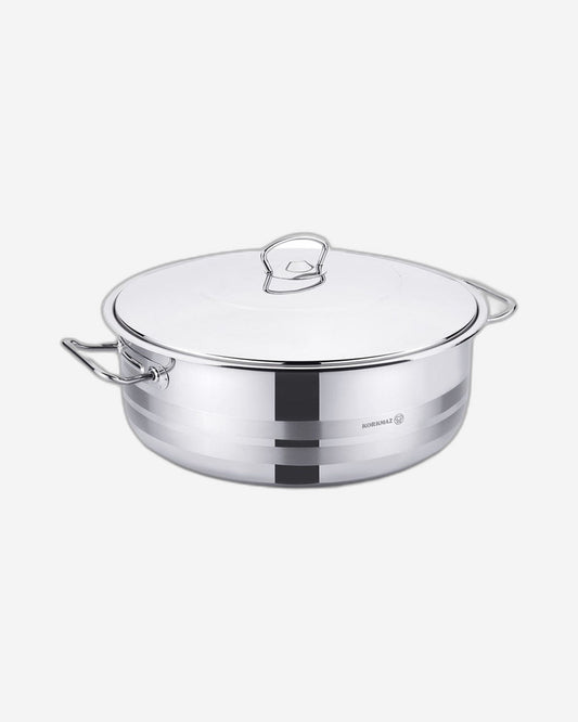 Korkmaz Mega Low Stainless Steel Casserole Pot