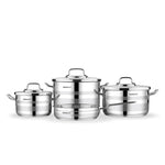 Korkmaz Astron 7 pcs Cookware Set | Pots and Pans Set | Stainless Steel Inductions Cookware Sets A2054