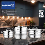 Korkmaz Astron Cookware Set 7Pc Induction