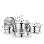 Korkmaz Astron Cookware Set 8 Pieces | Stainless Steel Pots and Pans Set | Induction Base Pans Set - 2055