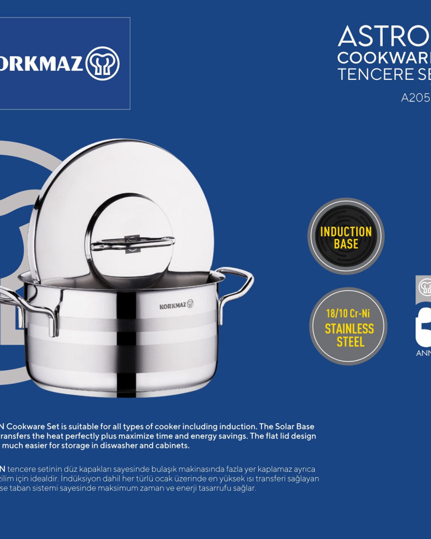 Korkmaz Astron Pans Set 12Pc Induction