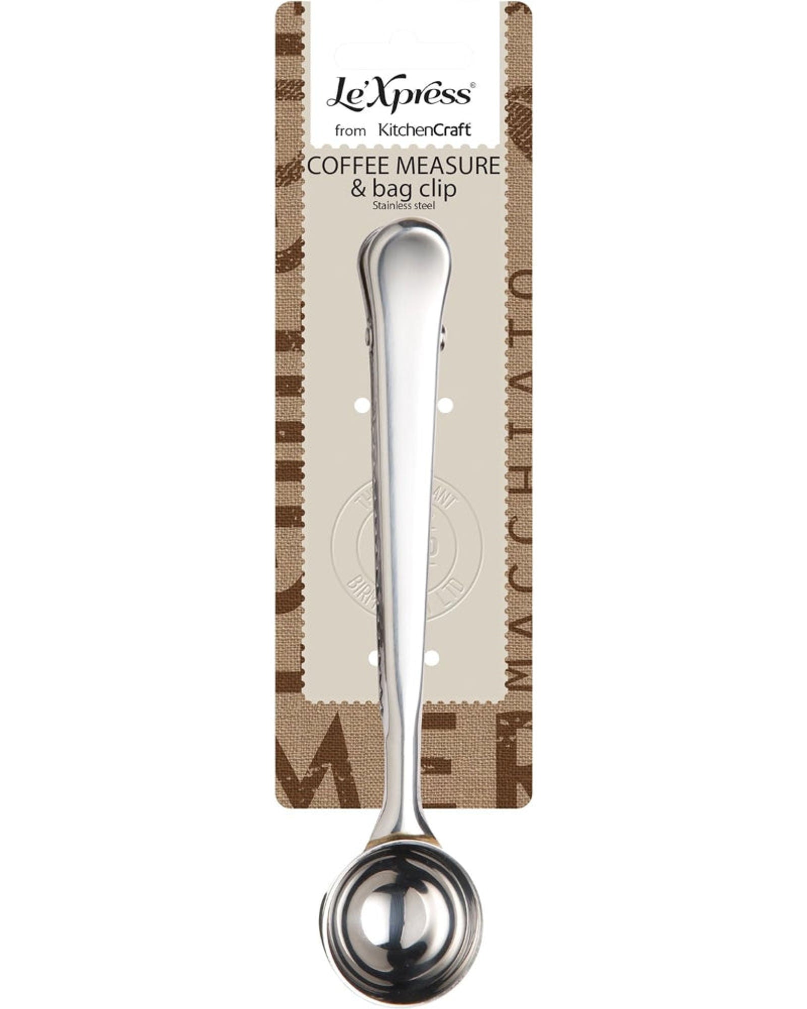 Lx Coffee Measure And Bag Clip S/Steel
