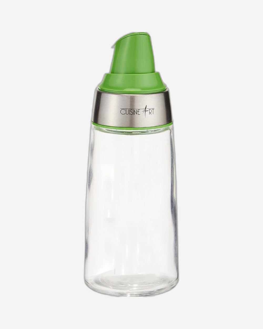 Cuisine Art 2 In 1 Oil and Vinegar Dispenser, Green/Clear | Dual Chamber Bottle for Oil and Vinegar | Convenient and Elegant Kitchen Solution
